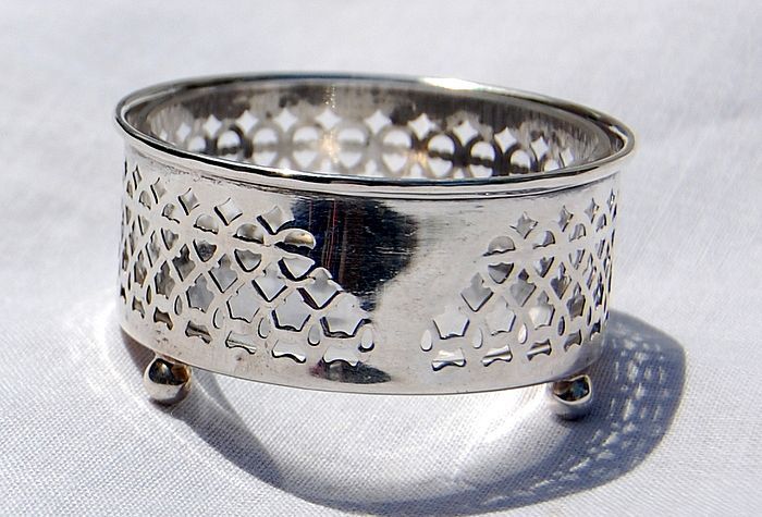 Vintage Sterling Silver Cutwork Footed Master Salt Vintage Sterling Silver Cutwork Footed Master Salt