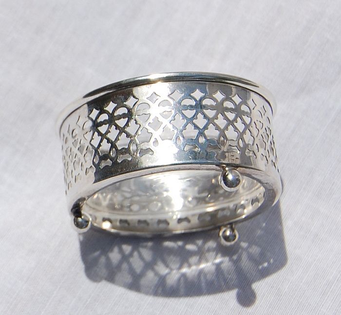 Vintage Sterling Silver Cutwork Footed Master Salt Vintage Sterling Silver Cutwork Footed Master Salt