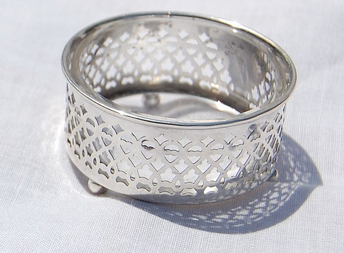 Vintage Sterling Silver Cutwork Footed Master Salt Vintage Sterling Silver Cutwork Footed Master Salt