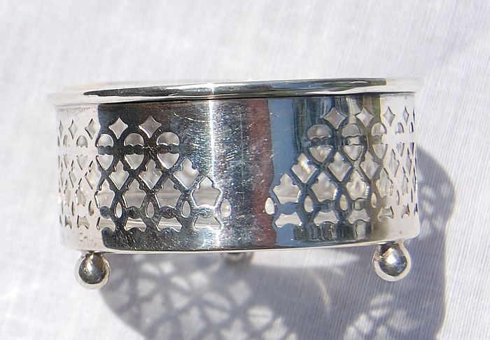 Vintage Sterling Silver Cutwork Footed Master Salt Vintage Sterling Silver Cutwork Footed Master Salt