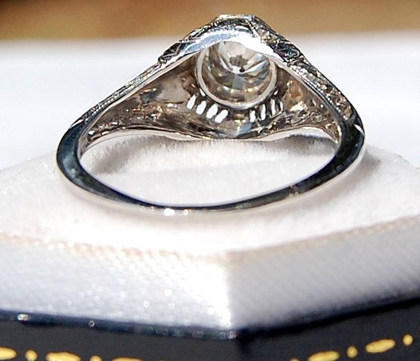 Classic Art Deco Belais Brothers 18K White Gold Diamond Filigree Engagement Ring Classic Art Deco Belais Brothers 18K White Gold Diamond Filigree Engagement Ring