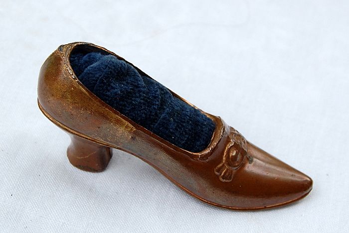 Victorian Figural Shoe Pin Cushion Victorian Figural Shoe Pin Cushion