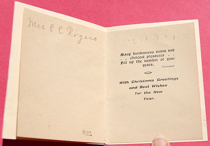 British Embossed 1920's Christmas/New Years Card Dickens & Tourneur British Embossed 1920's Christmas/New Years Card Dickens & Tourneur