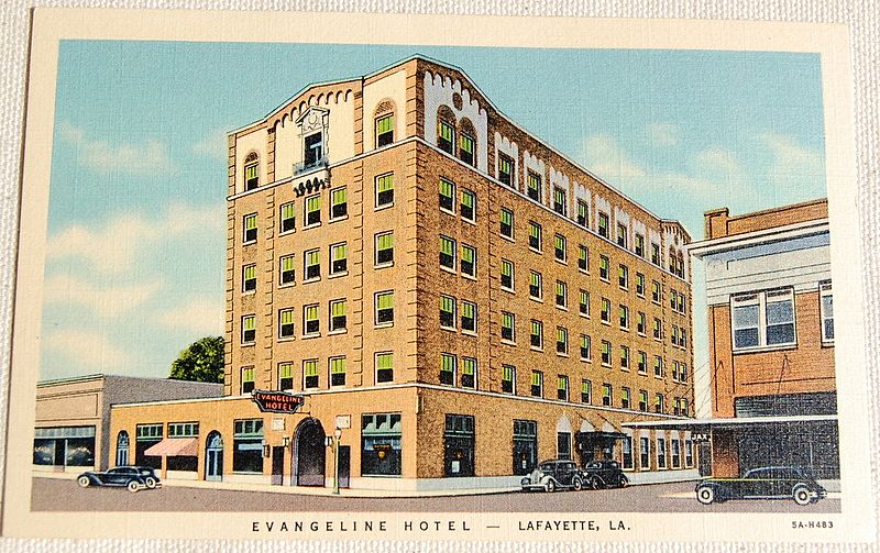 Vintage Evangeline Hotel Lafayette Louisiana Postcard Vintage Evangeline Hotel Lafayette Louisiana Postcard