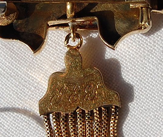 Fine Antique Victorian 14K Black Enameling Tassel Brooch & Earring Set Fine Antique Victorian 14K Black Enameling Tassel Brooch & Earring Set