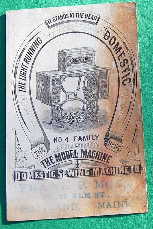 1880's Domestic Sewing Machine Co. Trade Card 1880's Domestic Sewing Machine Co. Trade Card