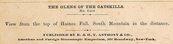 1865 The Glens Of The Catskills No. 4208 Stereophotography Stereoview 1865 The Glens Of The Catskills No. 4208 Stereophotography Stereoview