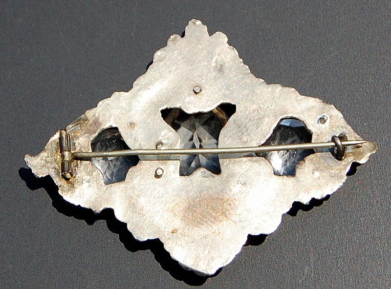 Early Victorian Silver Gilt Paste Brooch Early Victorian Silver Gilt Paste Brooch