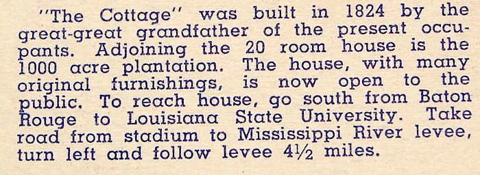 The Cottage Baton Rouge Louisiana Postcard The Cottage Baton Rouge Louisiana Postcard
