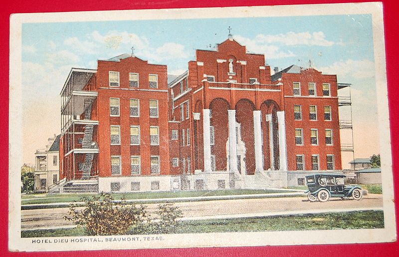 Vintage 1917 Postcard Hotel Dieu Hospital Beaumont Texas Vintage 1917 Postcard Hotel Dieu Hospital Beaumont Texas
