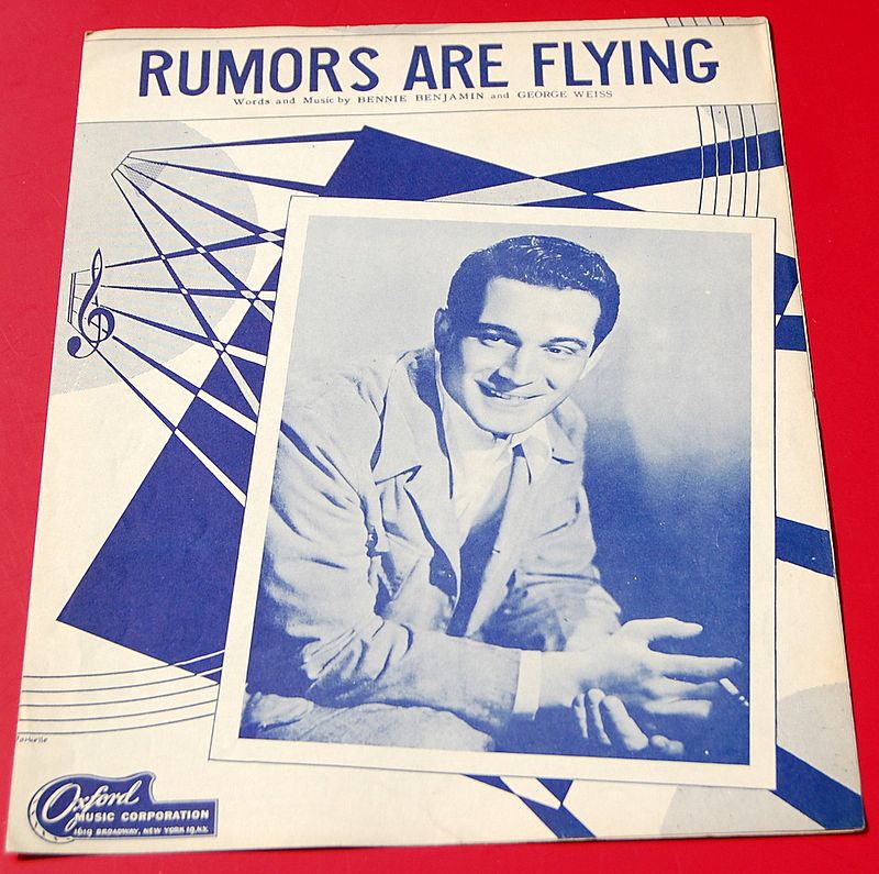 1946 Vintage Sheet Music Rumors Are Flying Perry Como 1946 Vintage Sheet Music Rumors Are Flying Perry Como
