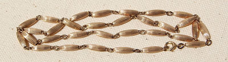 Vintage Gold Filled Ribbed Bead Necklace Vintage Gold Filled Ribbed Bead Necklace