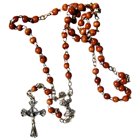 Vintage Chapel Wooden First Communion Rosary Vintage Chapel Wooden First Communion Rosary