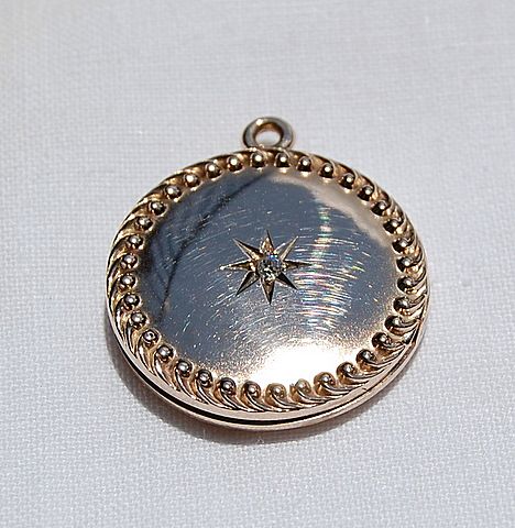 Edwardian 14K Gold & Diamond Double Locket Edwardian 14K Gold & Diamond Double Locket