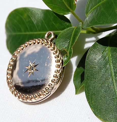 Edwardian 14K Gold & Diamond Double Locket Edwardian 14K Gold & Diamond Double Locket