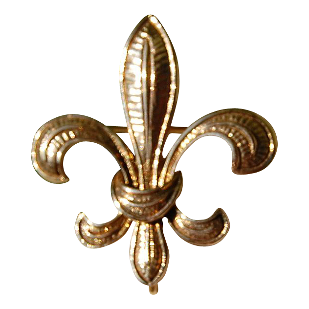 Vintage 14K Gold Fleur D Lis Large Watch Pin/Brooch Vintage 14K Gold Fleur D Lis Large Watch Pin/Brooch