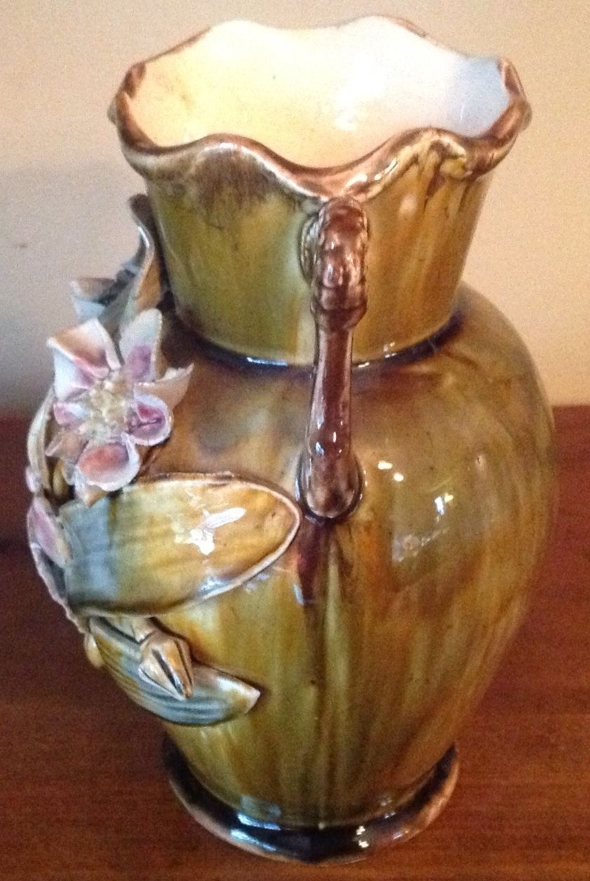 French Majolica Barbotine Vase French Majolica Barbotine Vase