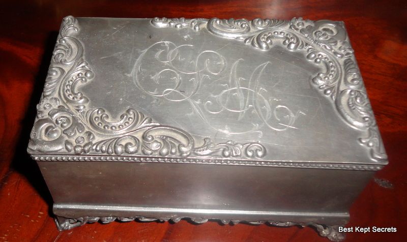 Victorian Silver Plate Jewelry Casket Jewelry Box Victorian Silver Plate Jewelry Casket Jewelry Box
