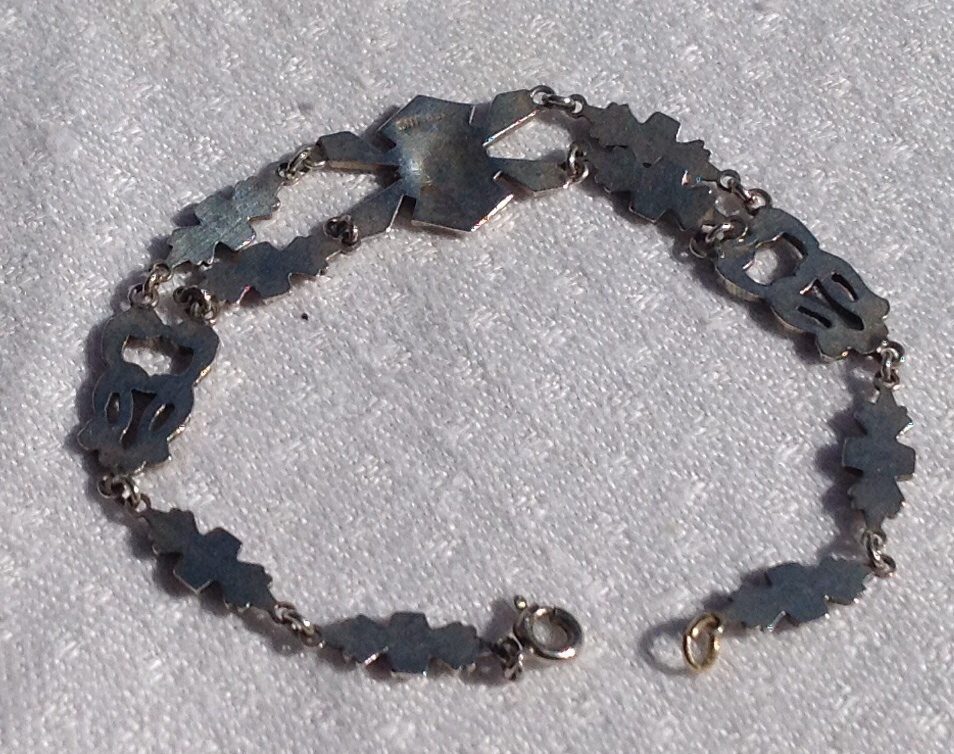 Art Deco Sterling Silver Marcasite Flexible Link Bracelet Art Deco Sterling Silver Marcasite Flexible Link Bracelet