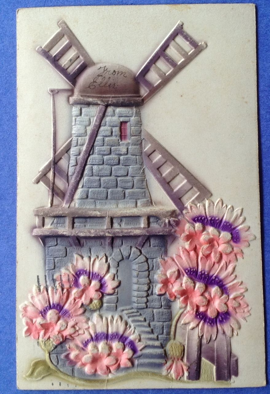 Antique 1907 Windmill Embossed Post Card Antique 1907 Windmill Embossed Post Card