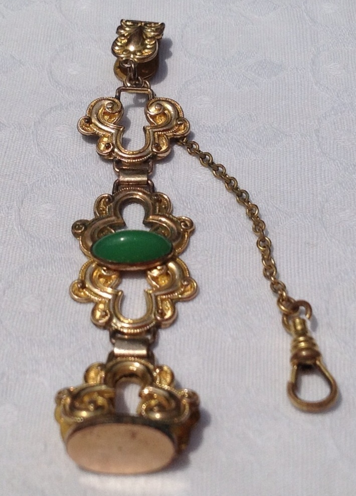 Victorian Gold Tone Metal Watch Fob Chain Victorian Gold Tone Metal Watch Fob Chain