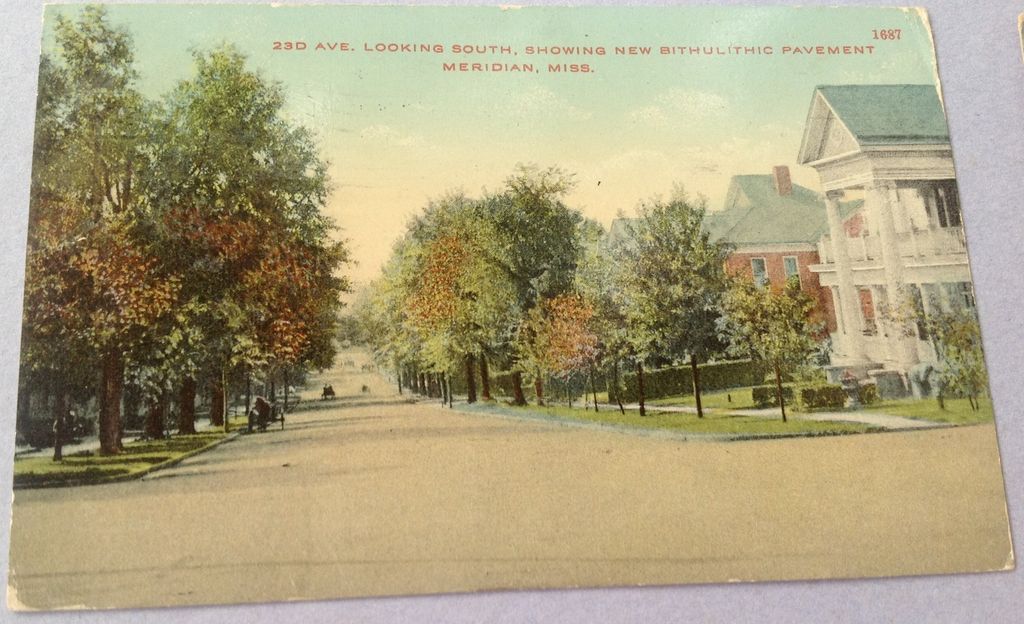 1912 23D Ave Looking South Meridian Mississippi Post Card 1912 23D Ave Looking South Meridian Mississippi Post Card
