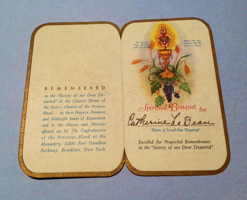 Vintage Catholic Prayer Card Vintage Catholic Prayer Card