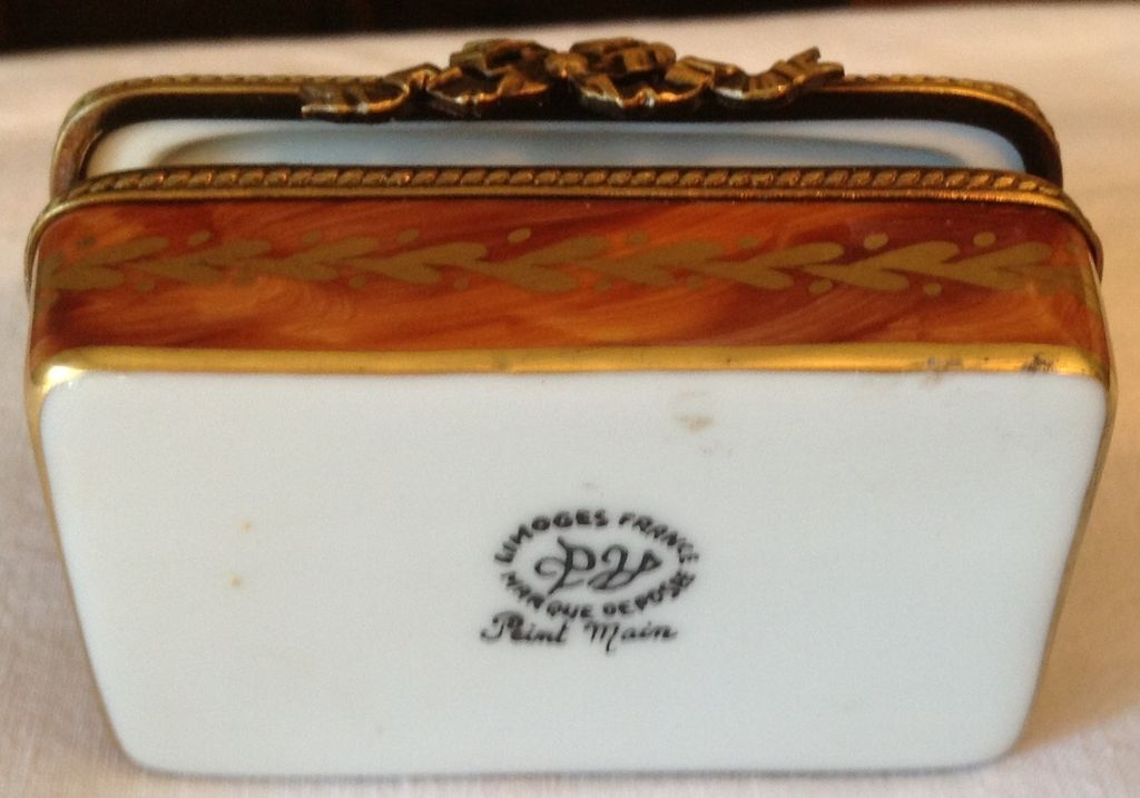 Vintage French Limoges Handpainted Desk Motif Hinged Box Vintage French Limoges Handpainted Desk Motif Hinged Box