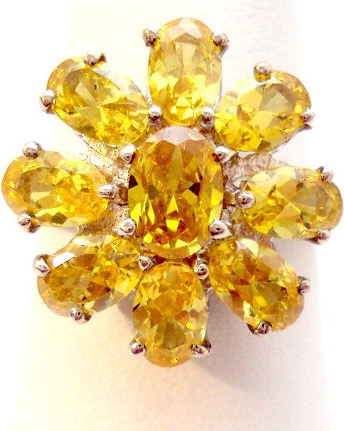 Sterling Silver Flower Citrine Ring Sterling Silver Flower Citrine Ring