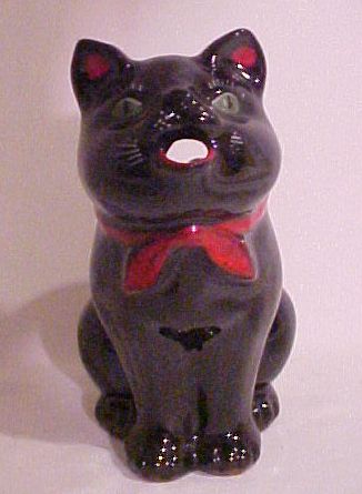 Vintage Signed Shafford Redware Black Cat Creamer Cream Pitcher Vintage Signed Shafford Redware Black Cat Creamer Cream Pitcher