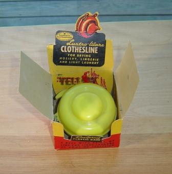 Lustro Ware: Yellow Plastic Clothesline with box Lustro Ware: Yellow Plastic Clothesline with box