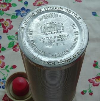 Thermos: Chrome with Red Top Thermos: Chrome with Red Top