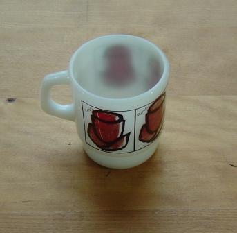 Fire King: white Rose Stackable Mug Fire King: white Rose Stackable Mug