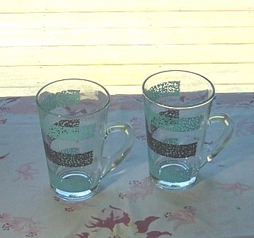 Fire King: Crystal Patio Mug ~ Blue Wrought Iron Fire King: Crystal Patio Mug ~ Blue Wrought Iron