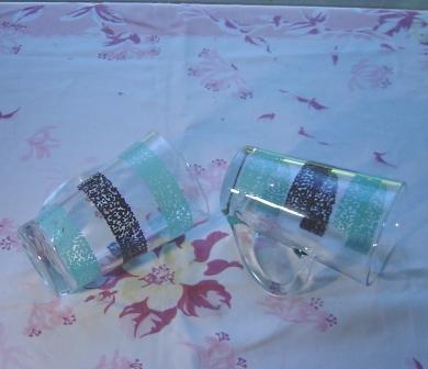 Fire King: Crystal Patio Mug ~ Blue Wrought Iron Fire King: Crystal Patio Mug ~ Blue Wrought Iron