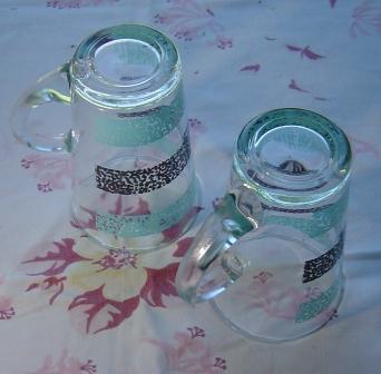 Fire King: Crystal Patio Mug ~ Blue Wrought Iron Fire King: Crystal Patio Mug ~ Blue Wrought Iron