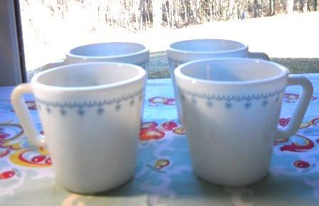 Pyrex: Blue Snowflake Mugs Pyrex: Blue Snowflake Mugs