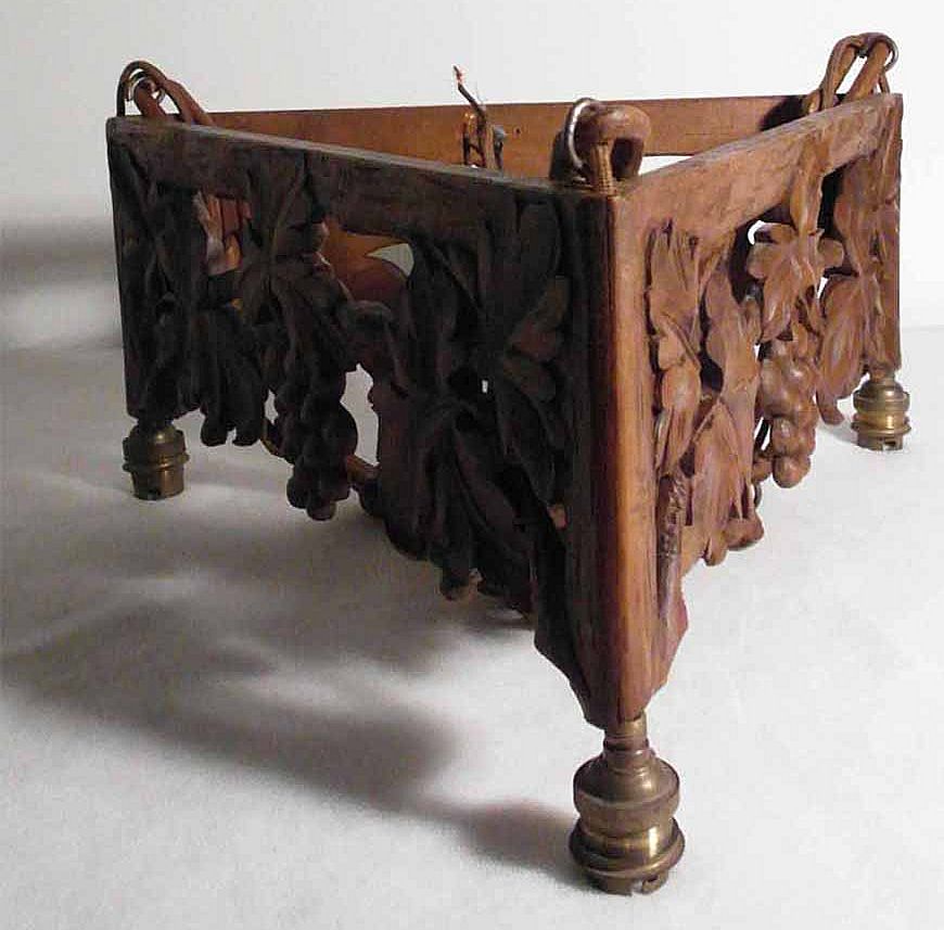 19C Hand Carved Ceiling Lamp Grape & Wine Black Forest 19C Hand Carved Ceiling Lamp Grape & Wine Black Forest