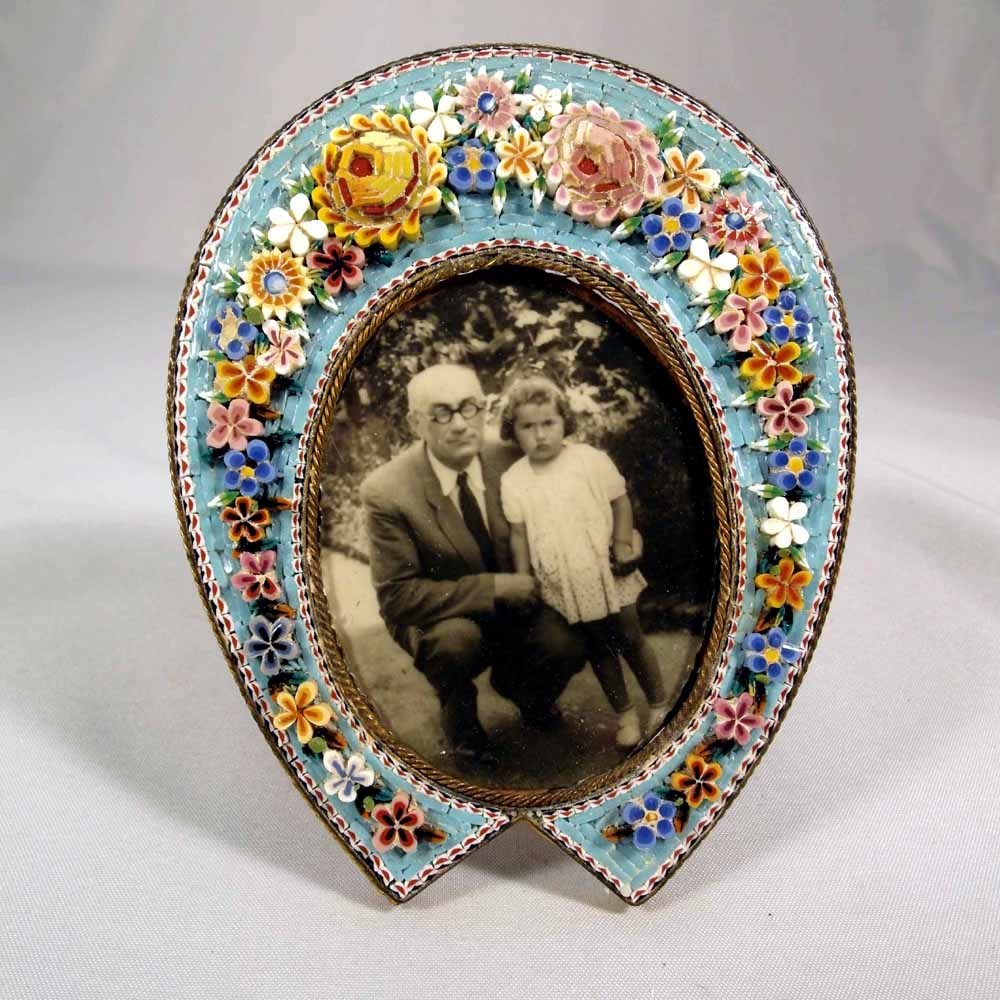 Micro Mosaic Table Top Frame Hoof Shape ca. 1880 Micro Mosaic Table Top Frame Hoof Shape ca. 1880