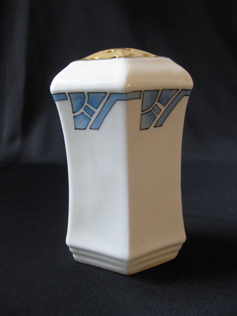 Vintage Signed C.S. Prussia Art Deco Porcelain Muffineer or Shaker Vintage Signed C.S. Prussia Art Deco Porcelain Muffineer or Shaker