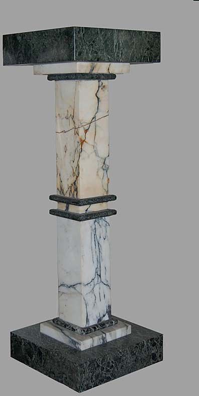 Marble Pedestal with Verde Green & White ,Clean Lines Great Colors Marble Pedestal with Verde Green & White ,Clean Lines Great Colors