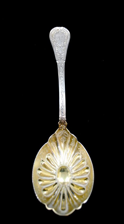 Antique Sterling Serving Spoon in Velvet Case Antique Sterling Serving Spoon in Velvet Case