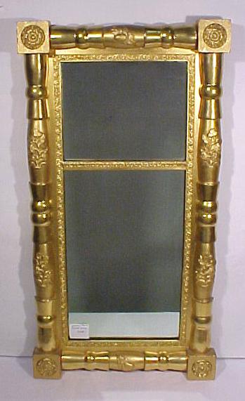 Early 2 Part Sheraton Mirror Gold Gilt Early 2 Part Sheraton Mirror Gold Gilt