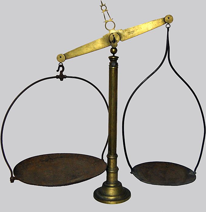 Brass Scale Primitive signed J Wilbank Philadelphia Brass Scale Primitive signed J Wilbank Philadelphia