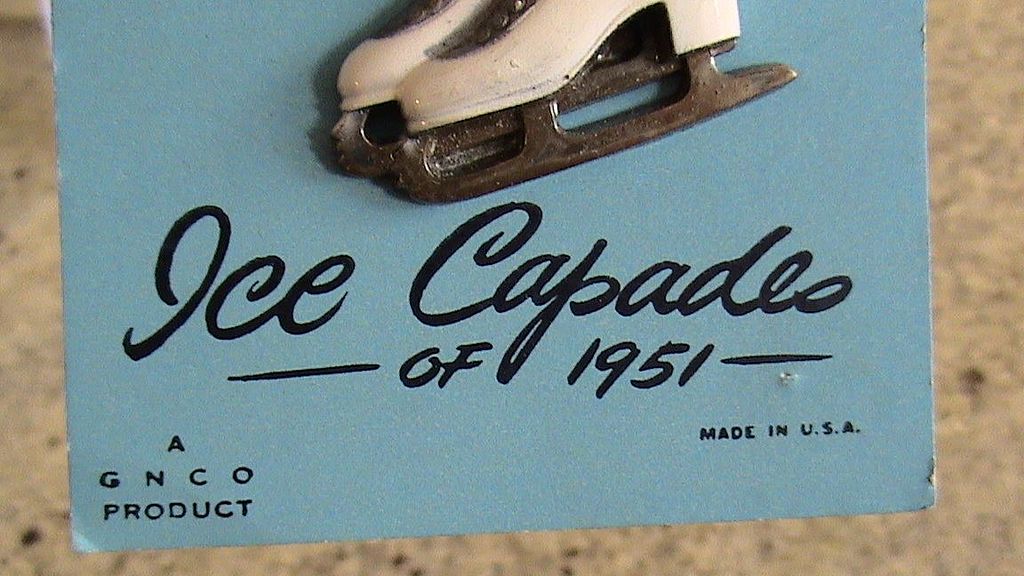 Ice Capades Official 1951 Souvenir Figure Skates Brooch/Pin Ice Capades Official 1951 Souvenir Figure Skates Brooch/Pin