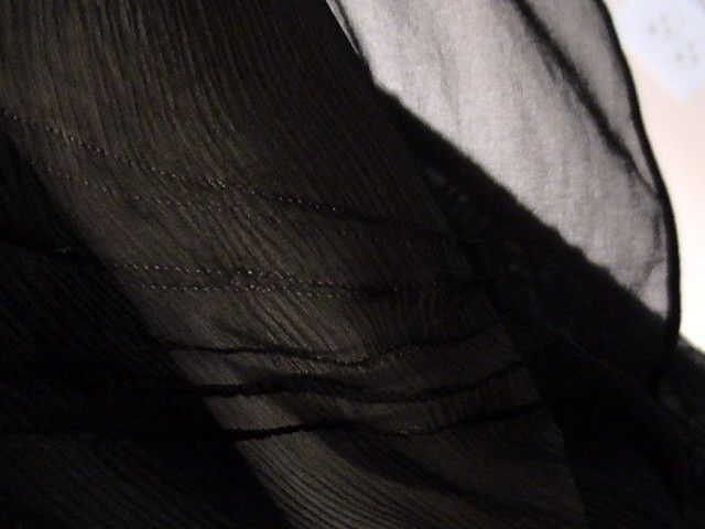 Black Silk Chiffon Crepe Beaded 1920's Flapper Dress Black Silk Chiffon Crepe Beaded 1920's Flapper Dress