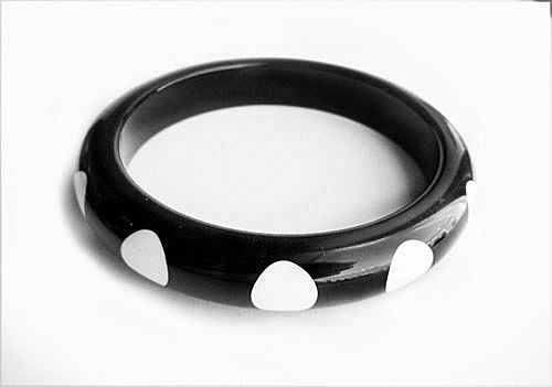 Black and White Polka Dot Bracelets Black and White Polka Dot Bracelets
