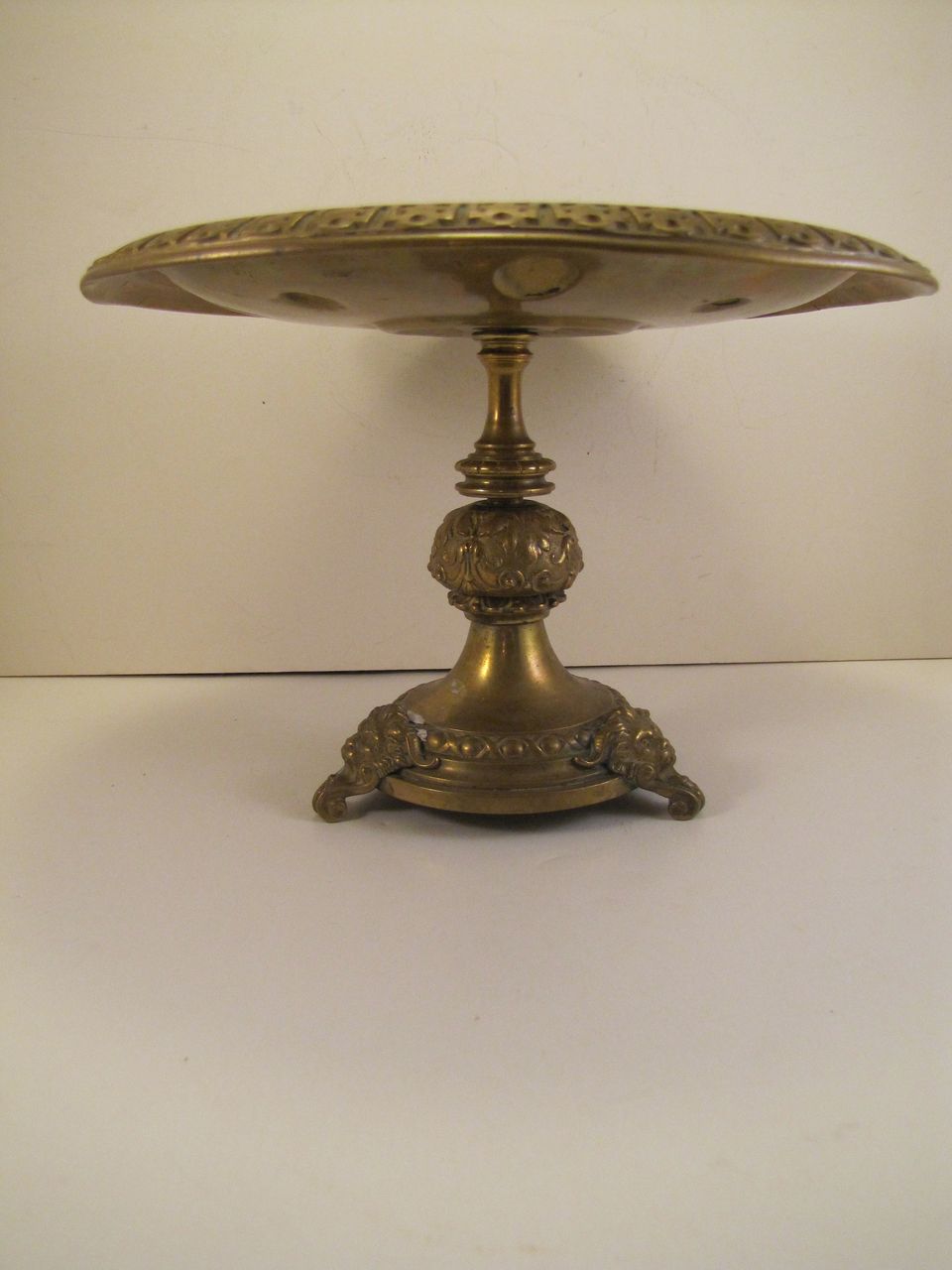 Circa 1850 English Brass Tazza Winged Cherubs-Gargoyles-Fruit Magnificent Circa 1850 English Brass Tazza Winged Cherubs-Gargoyles-Fruit Magnificent