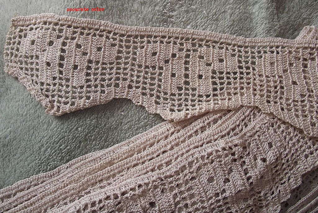 365" Long Piece of Crochet Edging ONE Piece Butterfly Pattern Ecru Color 365" Long Piece of Crochet Edging ONE Piece Butterfly Pattern Ecru Color