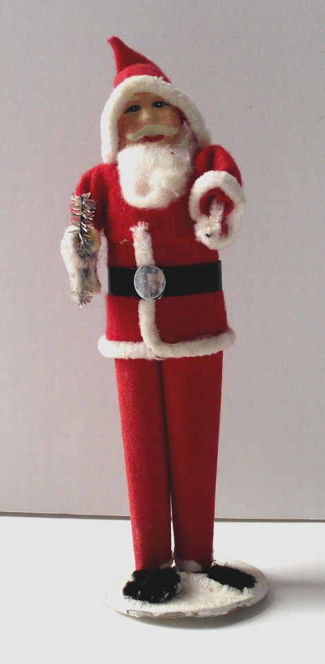 Paper Mache' Face Japanese Santa Claus Holding Tree Paper Mache' Face Japanese Santa Claus Holding Tree